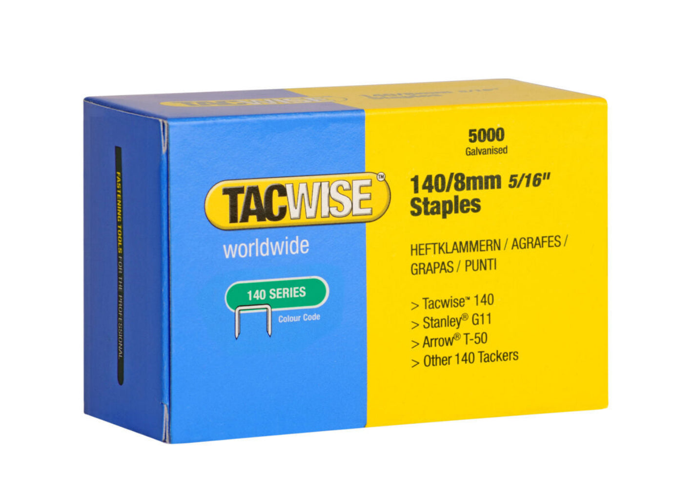 Type 140/8mm Galvanised Staples, Box of 5000