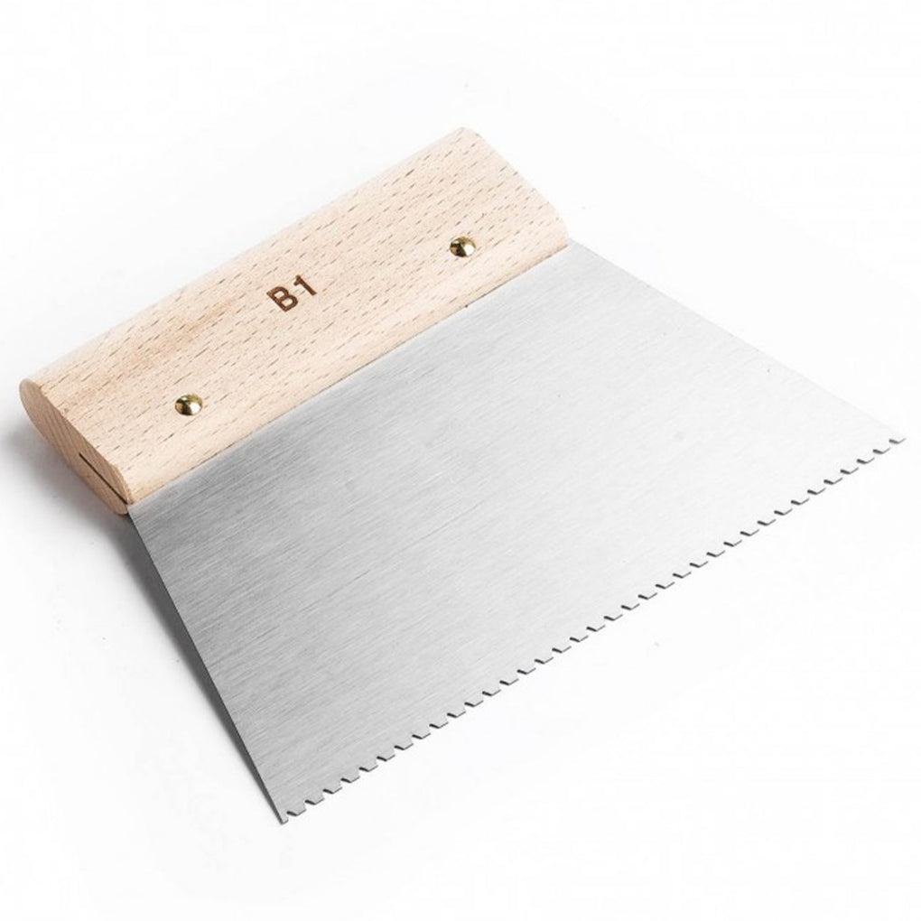 B1 Notched Trowel / Adhesive Spreader with Wooden Handle