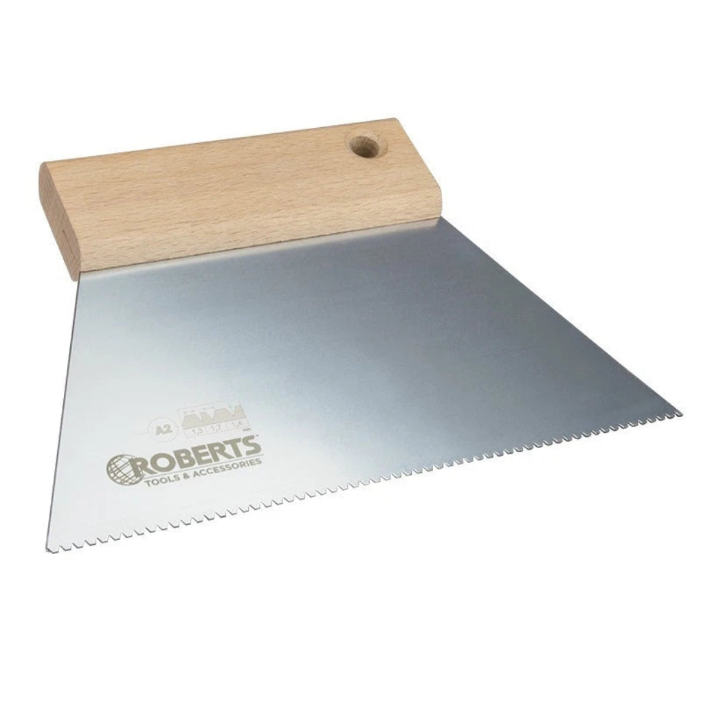 Roberts B2 Notched Trowel with Wooden Handle